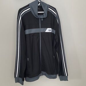 Adidas Black and Gray Zip-Up Jacket